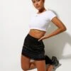 Alma Mini Skirt In Satin Black