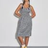 Ambrose Midi Dress In Black And White Gingham