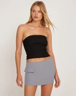 Amias Mini Skirt In Tailoring Grey -Outlet Modi Vora Store AMIAS SKIRT GREY 173593