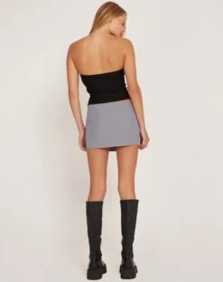 Amias Mini Skirt In Tailoring Grey -Outlet Modi Vora Store AMIAS SKIRT GREY 173605