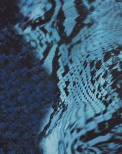 Arwinda Bodycon Cowl Neck Midi Dress In Abstract Blue Serpent Mesh -Outlet Modi Vora Store ARWINDA DRESS ABSTRACT BLUE SERPENT 16D9602