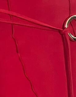 Kimiko Midi Skirt In Red -Outlet Modi Vora Store ATALA TWIST FRONT BANDEAU TOP RED KIMIKO SEAMED MIDI SKIRT RED 4 D