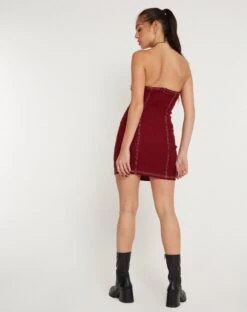 Baladis Mini Dress In Tailoring Redwood -Outlet Modi Vora Store BALADIS DRESS REDWOOD 153330