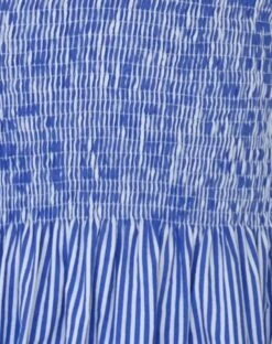 MOTEL X JACQUIE Beleame Bandeau Midaxi Dress In A Blue Striped Poplin -Outlet Modi Vora Store BELEAME DRESS POPLIN SMALL VERTICAL BLUE 8 D