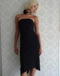 Bellini Bandeau Midi Dress In Black