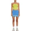 MOTEL X BARBARA Danina Mini Skirt In Blue Hibiscus