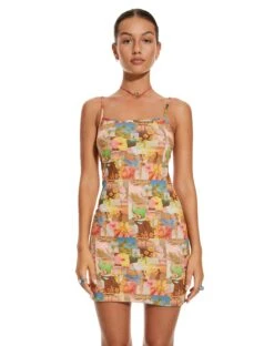 MOTEL X BARBARA Piper Mini Dress In 90s Tropical Collage -Outlet Modi Vora Store Barbs 2.0 sp ecom57480