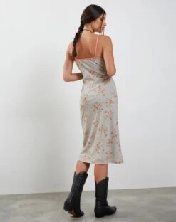 Camelia Mid Dress In Ditsy Rose Cluster -Outlet Modi Vora Store CAMELIA MIDI DRESS DITSY ROSE CLUSTER198112