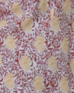 Cecan Mini Dress In Bohemian Batik Maroon Peach -Outlet Modi Vora Store CECAN DRESS BOHEMIAN BATIK MAROON PEACH D