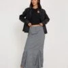 Chaeun Low Rise Midi Cargo Skirt In Grey