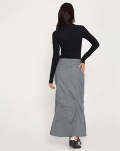 Chaeun Low Rise Midi Cargo Skirt In Grey -Outlet Modi Vora Store CHAEN SKIRT GREY 178207
