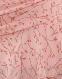 Theri Mini Skirt In Shadow Floral Pink -Outlet Modi Vora Store CHIRA TOP AND THERI SKIRT SHADOW FLORAL PINK FLOCKED MESH20084D5