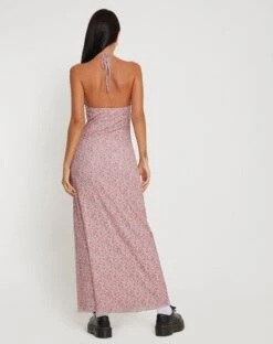 Clovita Maxi Dress In Spring Rose Dusty Pink -Outlet Modi Vora Store CLOVITA DRESS SPRING ROSE DUSTY PINK 144943