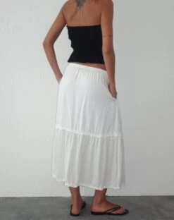 Iyana Midi Skirt In Off White -Outlet Modi Vora Store COVE BANDEAU TOP CRINKLE BLACK IYANA MIDI SKIRT OFF WHITE5 187bbc53 c637 499c a31e 29a0311bd885