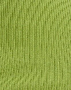 Dundar Knitted Mini Dress In Golden Lime -Outlet Modi Vora Store DUNDAR DRESS RIB KNITE GOLDEN LIME11574D1