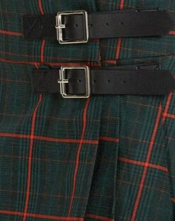 Skirza Pleated Mini Skirt In Tailoring Tartan Green -Outlet Modi Vora Store ELATI TOP SKIRZA SKIRT TARTANS GREEN 151575D