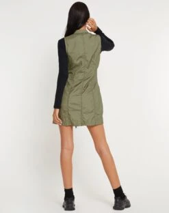 Elok Cargo Mini Dress In Parachute Silver Green -Outlet Modi Vora Store ELOK DRESS SILVER GREEN 149436
