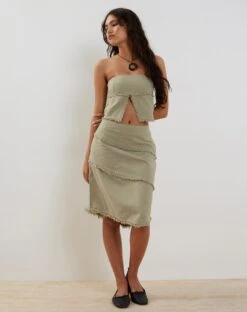 Ralna Asymmetric Midi Skirt In Linen Slate Green -Outlet Modi Vora Store ENZIE TUBE TOP SLATE GREEN LINEN RALNA ASYM MIDI SKIRT SLATE GREEN LINEN201755 1fc42129 8952 4739 8587 2c608d0b571f