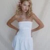 Faelyn Bandeau Mini Dress In Poplin White