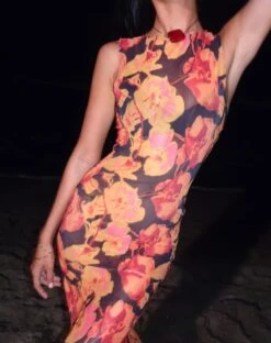 Farsha Maxi Dress In Orchid Sunset -Outlet Modi Vora Store FARSHA DRESS ORCHID SUNSET 12