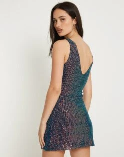 Gelis Bodycon Mini Dress In Opal Shine -Outlet Modi Vora Store GELIS DRESS OPAL SHINE 165101
