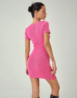 MOTEL X JACQUIE Goji Bodycon Dress In Magenta -Outlet Modi Vora Store GOJI DRESS MAGENTA 6115618