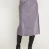 Goyara Midi Skirt In Satin Grey Ridge