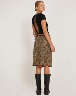 Har Midi Skirt In Mini Cheetah -Outlet Modi Vora Store HAR SKIRT MINI CHEETAH 173885