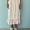 Kokies Frill Hem Midi Skirt In White