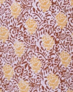 Jelika Midi Dress In Bohemian Batik Maroon Peach -Outlet Modi Vora Store JELIKA DRESS BOHEMIAN BATIK MAROON PEACH 4D