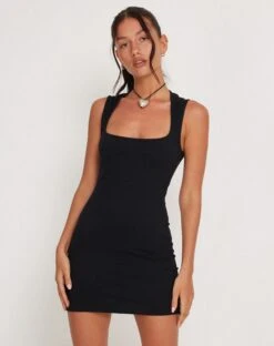 Jinsuen Bodycon Mini Dress In Black