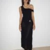 Katja Maxi Dress In Black Textured Crochet
