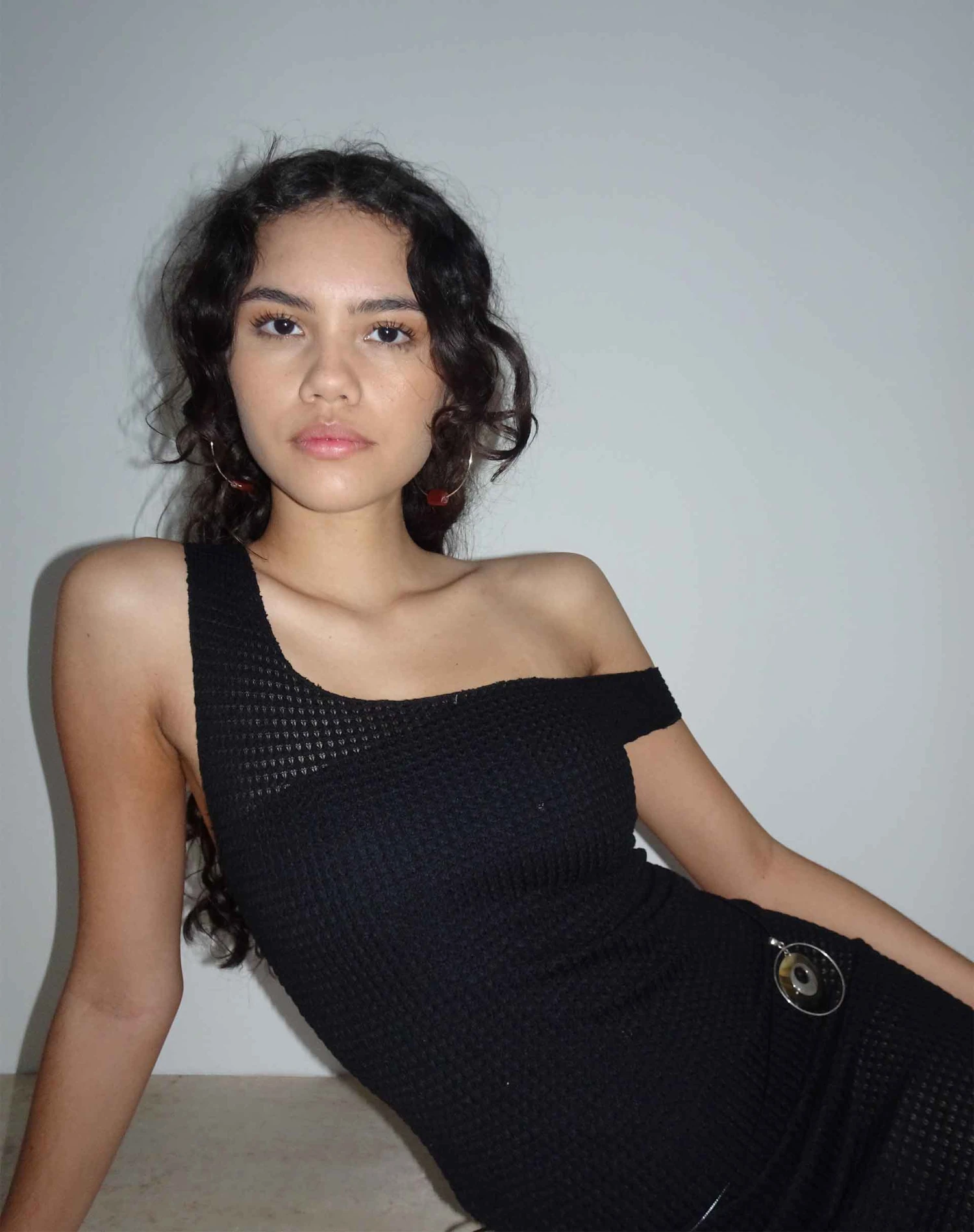 Katja Maxi Dress In Black Textured Crochet 2 Katja Maxi Dress In Black Textured Crochet - Image 2