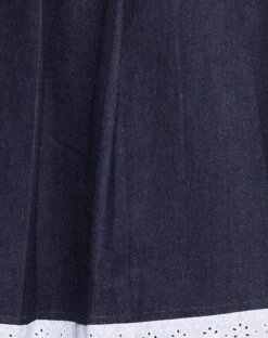 Caralia Midi Skirt In Chambray Indigo -Outlet Modi Vora Store KAYATRA TOP CARALIA SKIRT CHAMBRAY