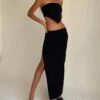Stusie Split Hem Maxi Skirt In Black