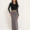 Lanula Midi Skirt In Tailoring Charcoal