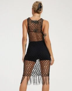 Levio Midi Dress In Black -Outlet Modi Vora Store LEVIO DRESS BLACK121842