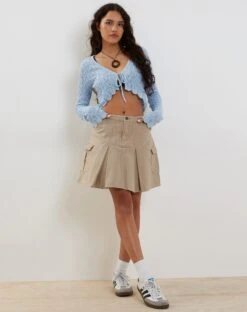 Moirai Low Waist Pleated Cargo Mini Skirt In Stone -Outlet Modi Vora Store LEXI CARDI BLUE POINTELLE MOIRAI SKIRT STONE201472 9f811efc 45d4 43d4 b3ef 61a3fdae92d8