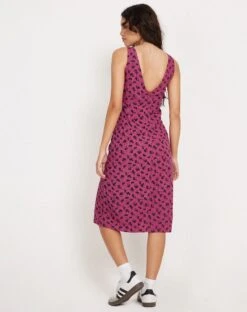 Lieva Midi Dress In Raspberry Floral -Outlet Modi Vora Store LIEVA DRESS RAPSBERRY FLORAL 3252 copy