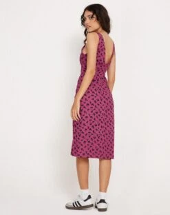 Lieva Midi Dress In Raspberry Floral -Outlet Modi Vora Store LIEVA DRESS RAPSBERRY FLORAL 3256 copy