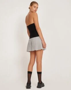 Lisma Bandeau Cut-out Mini Dress In Tailoring Grey And Black 11 Lisma Bandeau Cut-out Mini Dress In Tailoring Grey And Black -Outlet Modi Vora Store LISMA DRESS GREY NAVY 173778