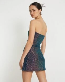 Lota Sequin Bandeau Mini Dress In Opal Shine -Outlet Modi Vora Store LOTA DRESS OPAL SHINE 165451