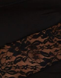 Lumi Mini Dress In Slinky Black With Lace -Outlet Modi Vora Store LUMI DRESS SLINKY BLACK WITH LACE197569D