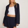 Lolana Mini Wrap Skort In Tailoring Navy