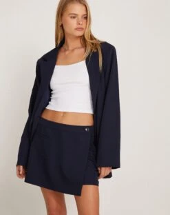 Lolana Mini Wrap Skort In Tailoring Navy
