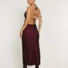 Mayra Maxi Dress In Black With Magenta Lining