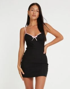 Meivy Mini Dress In Black 9 Meivy Mini Dress In Black -Outlet Modi Vora Store MEIVY DRESS STRETCH TAILORING BLACK 122526