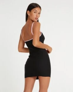Meivy Mini Dress In Black 8 Meivy Mini Dress In Black -Outlet Modi Vora Store MEIVY DRESS STRETCH TAILORING BLACK 122529