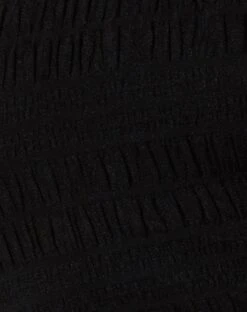 Mende Mini Dress In Shirred Mesh Black -Outlet Modi Vora Store MENDU DRESS SHIRRED MESH BLACK667D9