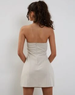 Merila Bandeau Mini Dress In Ivory Soft Tailoring -Outlet Modi Vora Store MERILA DRESS IVORY 209317